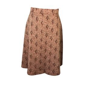 skirt 1970s groovy knee length A line brown red